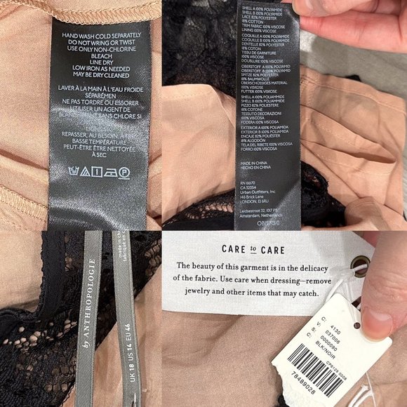 Anthropologie Structured Lace Double Slit Midi Dress in Black Women’s Size 14 - Picture 3 of 16